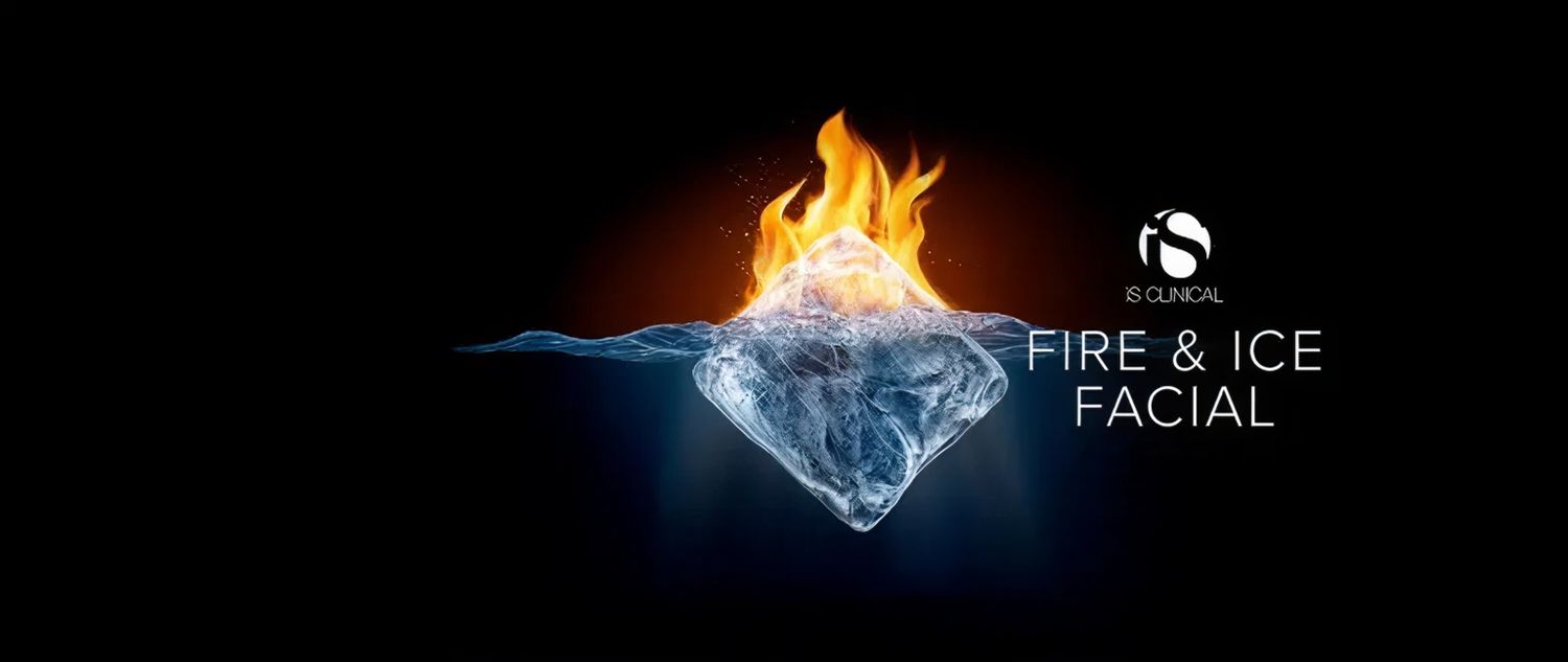 Fire and ice facial concept illustration.